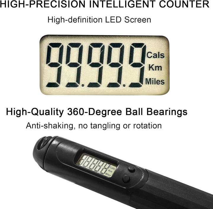 Jump Rope with LCD Counter - 2-in-1 Cordless & Corded Weighted Jump Rope with Steel Ball Bearings for HIIT, Boxing, Home Gym