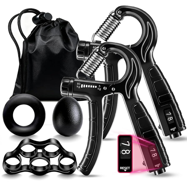 5-in-1 grip strength trainer kit product display with counter