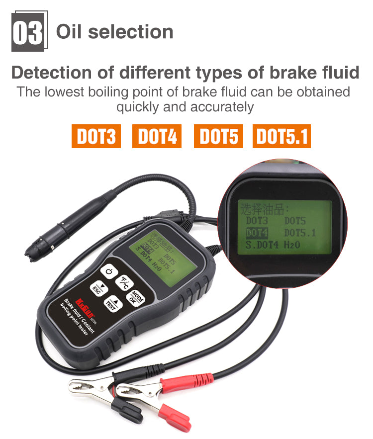 Brake Fluid and Coolant Boiling Point Tester Oil selection