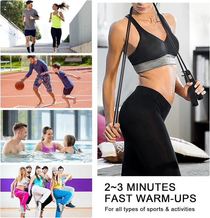 Jump Rope with LCD Counter - 2-in-1 Cordless & Corded Weighted Jump Rope with Steel Ball Bearings for HIIT, Boxing, Home Gym