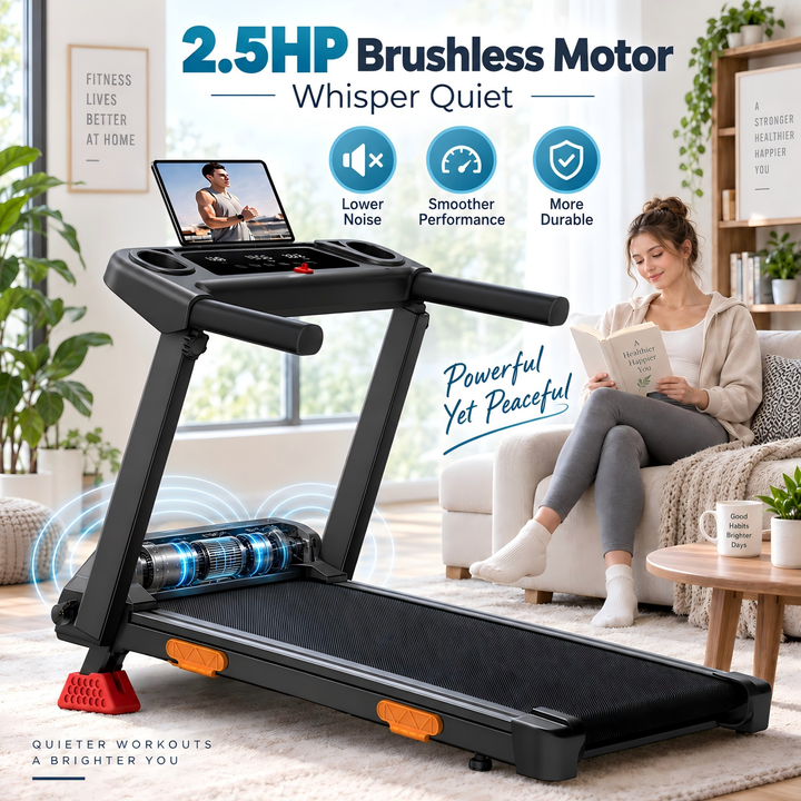 2.5HP brushless motor on the Q5-4 treadmill