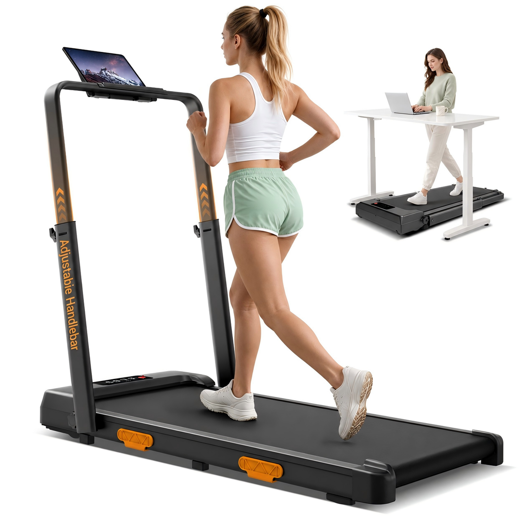 U16F foldable walking pad with adjustable handlebar in a living room