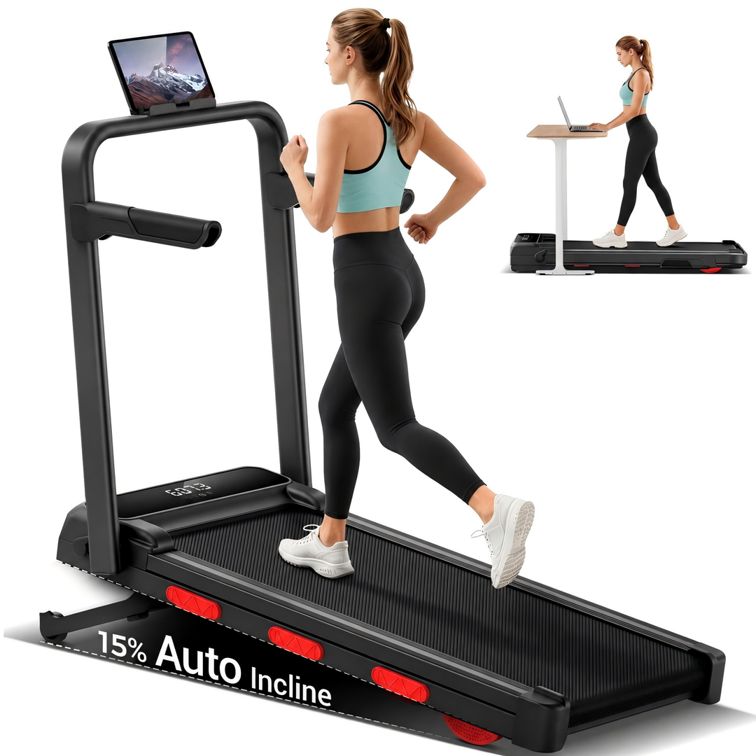 X9F 4-in-1 walking pad with 15% auto incline in a home setting